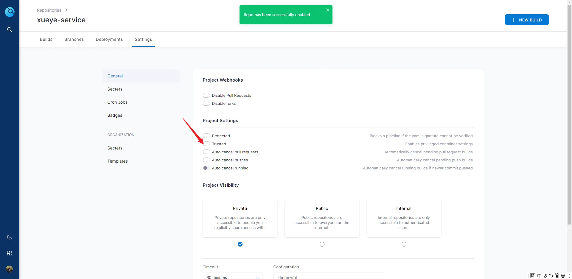 简易CICD流水线搭建配置文档Gitea+Drone